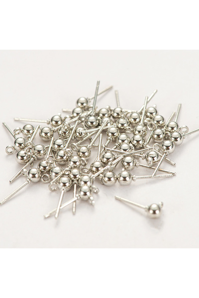 Choice 1 50 قطعة 4 مم من الفولاذ المقاوم للصدأ دبابيس أساسية أقراط كرة مستدير...