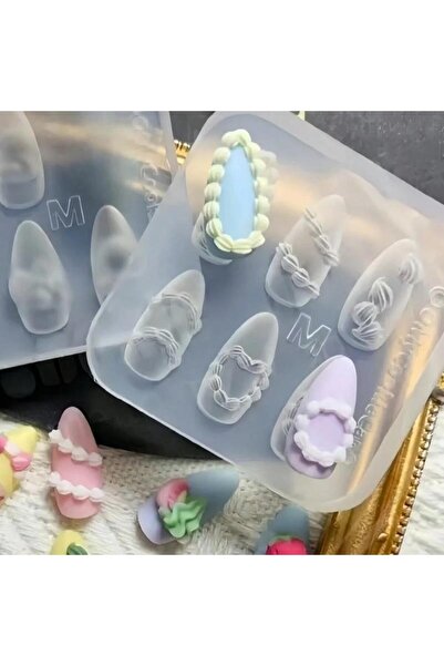 Choice 1 قطعة 3D كعكة كريم سيليكون نحت قالب الأظافر الفرنسية الآيس كريم القلب الدانتيل مسمار قوالب سحر D.