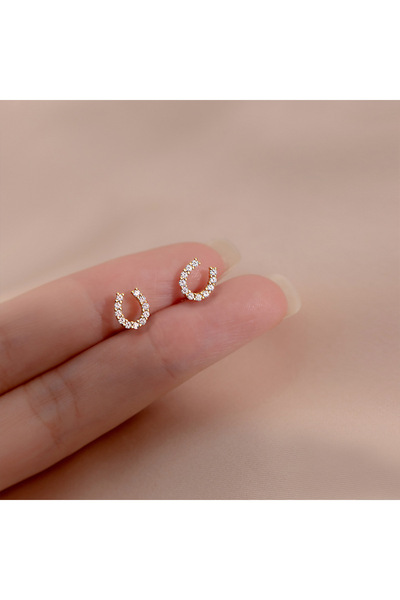 Choice أقراط qd32-gold بتصميم جديد من الفضة الإسترليني عيار 925 مرصعة بالزركو...