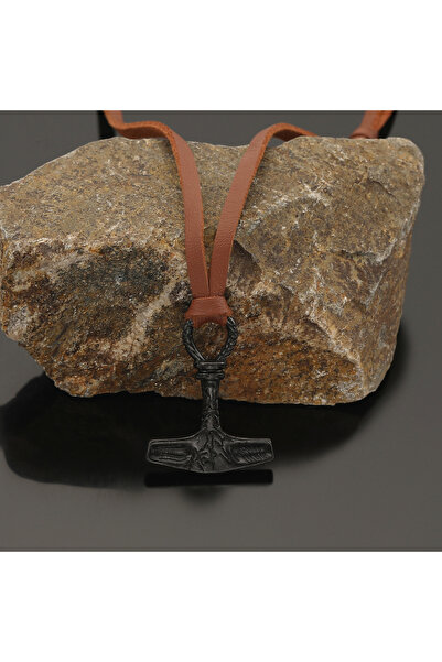 Choice قلادة سوداء بتصميم مطرقة فايكنج عتيقة الطراز، قلادة رجالية على الطراز ...