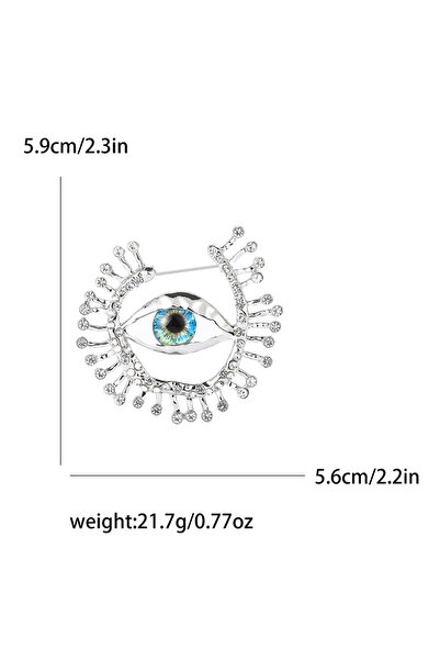 Choice دبابيس عيون فضية متعددة الألوان بتصميم عيون كلاسيكي مرصعة بأحجار الراي...