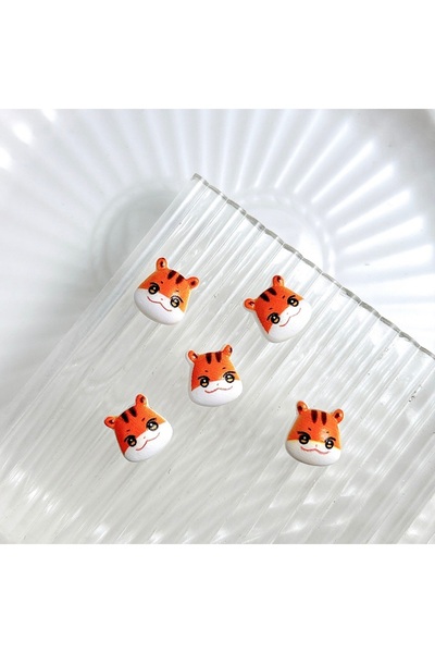 Choice A6 30PCS 30PCS Creative Painted Kawaii Animal Series Nail Art Charms 3D Cartoon Rabbit Bear Tiger Re