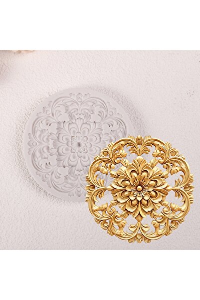 Choice 1PC Circular Flower Silicone Mold, Baking Mold for Happy Birthday Cake, Craft Mold Suitable for DIY