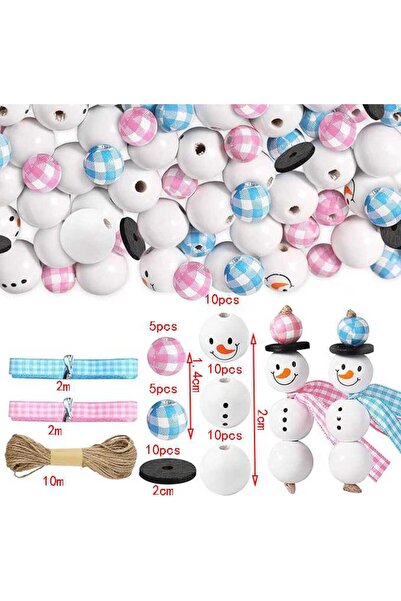 Choice 50 قطعة من خرز عيد الميلاد الخشبي، كمية عشوائية، خرز عيد الميلاد الخشب...