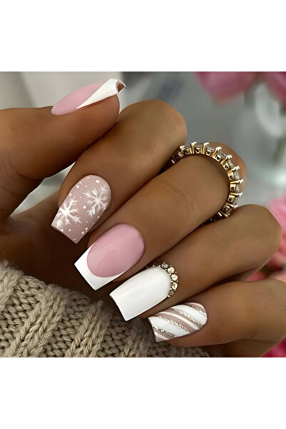 Choice DZ298 24 قطعة أظافر صناعية قصيرة مربعة زرقاء وخضراء بتصميمات أظافر صنا...