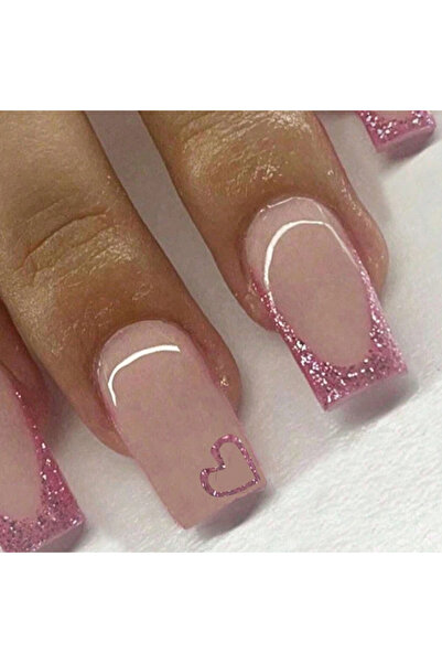 Choice 24 قطعة من الأظافر الاصطناعية المربعة متوسطة الحجم باللون البيج، أظافر...