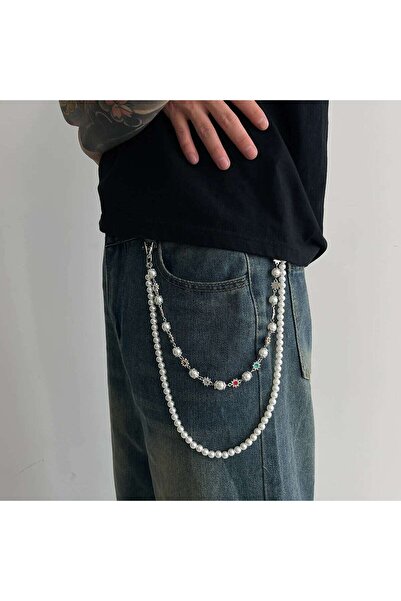 Choice سلسلة بنطلون جينز للرجال من KunJoe بتصميم هيب هوب مزين بزهرة من أحجار ...