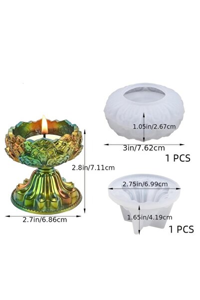 Choice 2Pcs mold Elegant DIY Candle Holder Silicone Molds - Craft Custom, Durable Decor for Weddings, Parti