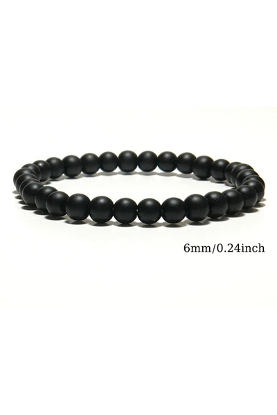 Choice 19.5cm onyx6mm Minimalist Natural Onyx Stone Bracelet Men Women 4/6/8/...