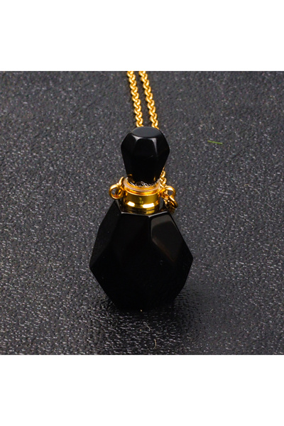 Choice قلادة زجاجة عطر من حجر السج الطبيعي، مصنوعة من الكوارتز، مصنوعة من ماد...