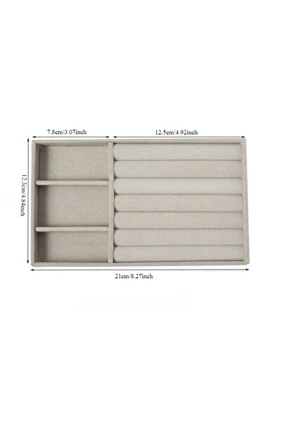 Choice خاتم رمادي بثلاث شبكات، قطعة واحدة، أنماط متعددة، صينية عرض مجوهرات مخ...