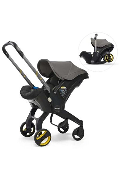 Baby hi عربة أطفال ومقعد سيارة 4 في 1 - رمادي + حقيبة هدايا