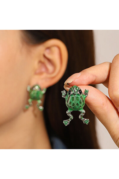 Choice ER23Y1073 أقراط ضفدع خضراء قوطية عتيقة للنساء، أقراط أذن على شكل حيوان...