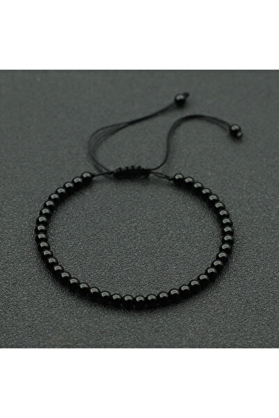 Choice سوار من حجر السج الطبيعي مقاس 4 مم للرجال والنساء مصنوع يدويًا مضفر قا...