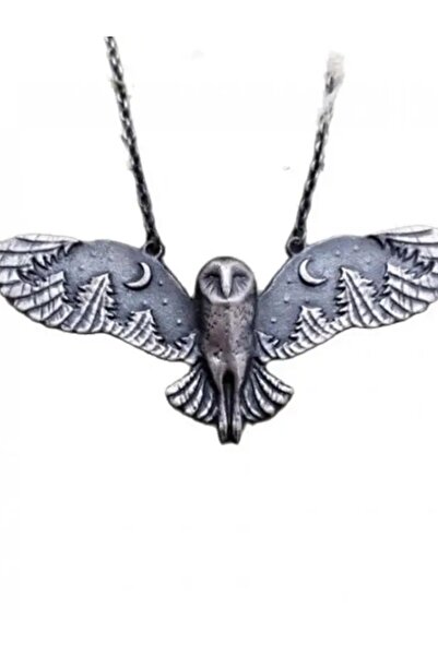 Choice AL5888- قلادة فضية على شكل بومة بتصميم شخصية ريترو للحفلات الراقصة ومجوهرات عصرية متعددة الاستخدامات لأعياد الميلاد