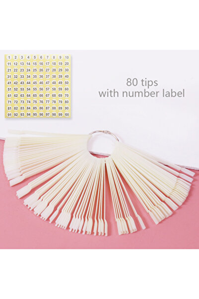 Choice 80 مربع طبيعي 80/50/20 قطعة من أعواد عرض الأظافر، عينة أظافر، أطراف أظ...