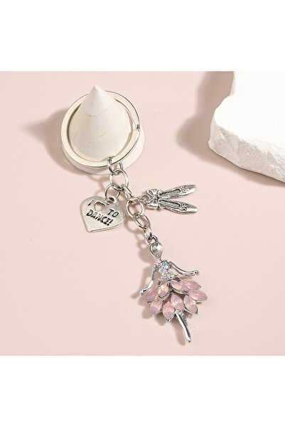 Choice سلسلة مفاتيح معدنية E5429 أحب الرقص حذاء الباليه حلقة مفاتيح راقصة الباليه سلسلة مفاتيح راقصة هدايا تذكارية لـ