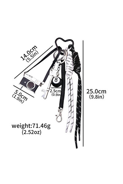 Choice BG00026-01 Cute Camera Key Black Eight Bag Keychain DIY Fashion Bag Ch...