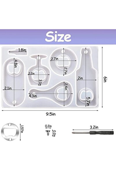Choice مجموعة قوالب راتنجية لفتح الزجاجات، قوالب سيليكون لفتحة البيرة للإيبوكسي، قالب صب المجوهرات من الراتنج