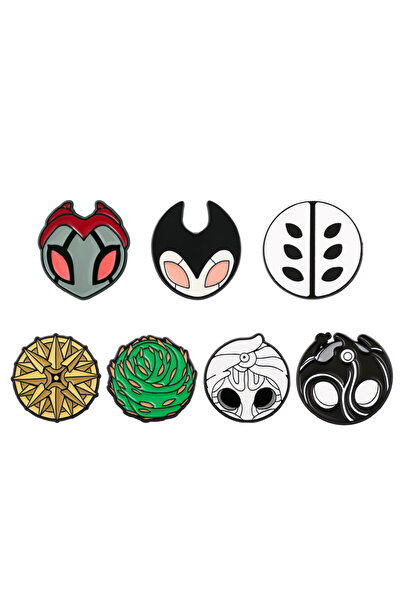 Miniso مجموعة من 7 قطع من دبابيس المينا على شكل فارس مجوف للرجال والنساء، ملا...