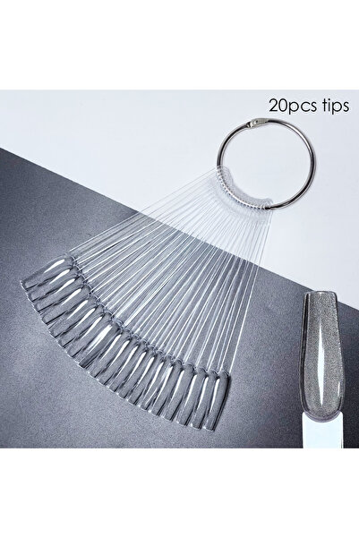 Choice 20 قطعة من أعواد عرض الأظافر بلون اللوز الشفاف، 80/50/20 قطعة، عينة أظ...