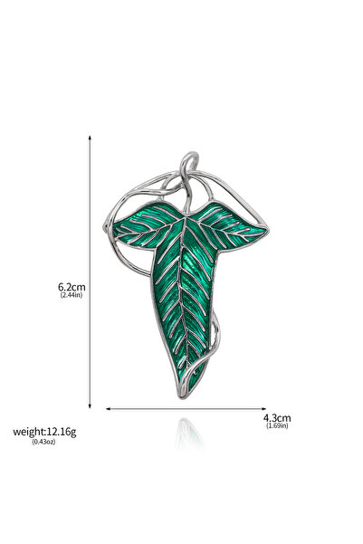 Miniso X00570 The Lord of the Rings Green Leaves of Lorien Brooch Pin Elf Kin...