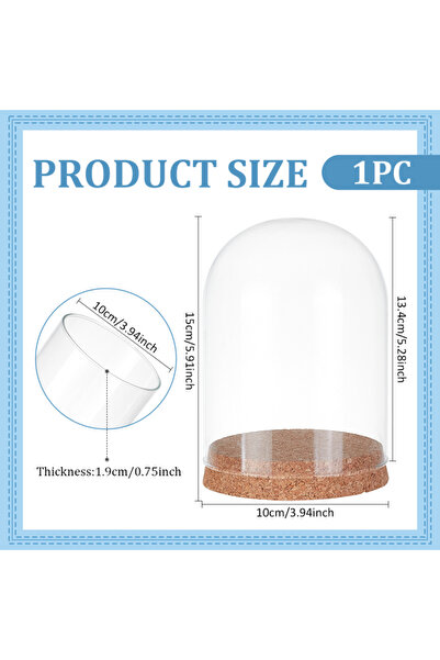 Choice AECH07-03512 10 قطع جرس عرض قبة مع قاعدة من الفلين 8 مل زجاجات زجاجية ...