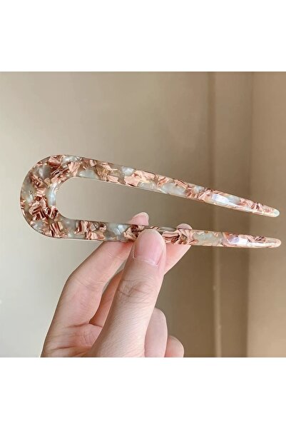 Choice دبوس شعر على شكل حرف U باللون الأخضر الزهري، دبوس شعر على شكل كرة لحم ...