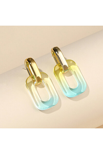 Choice green серьги Transparent Geometric Graident Color Bicolor AcrylicEarri...