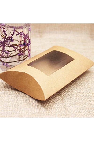 Choice صندوق هدايا ورقي فارغ من ورق الكرافت، مقاس 16×7.8×2.5 سم، يمكنك صنعه بنفسك. صندوق هدايا متعدد الأحجام على شكل وسادة مع نافذة شفافة من مادة PVC.