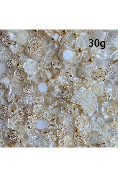 Choice النوع الأول 30 جرام/كيس من فيونكة من مزيج من لؤلؤ صناعي وردي باروكي مع...