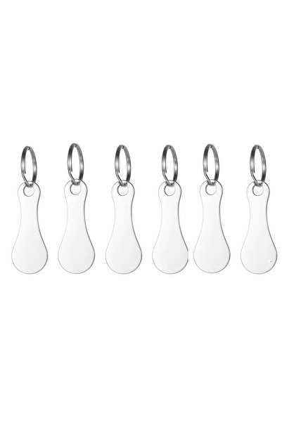 Choice 6PCS A 3/6PCS Metal Shopping Cart Tokens Trolley Token Key Ring Decora...