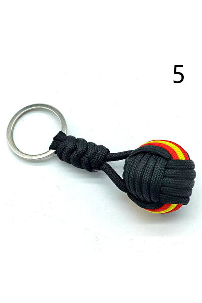 Choice 5 سلسلة مفاتيح على شكل كرة منسوجة من الحبل العسكري للمظلات وسلسلة مفات...