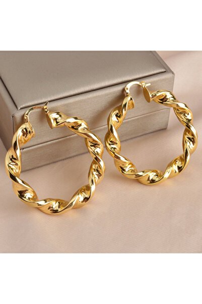 Choice أقراط صني للمجوهرات، أقراط حلقية كبيرة مستديرة ملتوية من النحاس، أقراط...