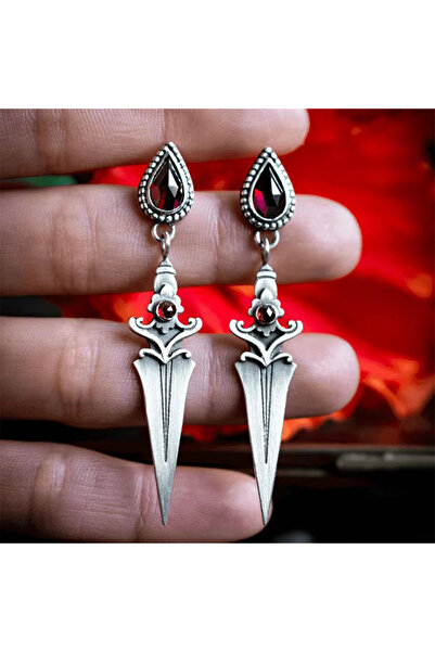 Choice Red Vintage Medieval Gothic Sword Drop Earrings for Women New Water Dr...