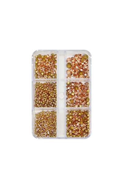 Choice صندوق من 6 شبكات من أحجار الراين لتزيين الأظافر، ذو قاعدة مدببة لطلاء ...