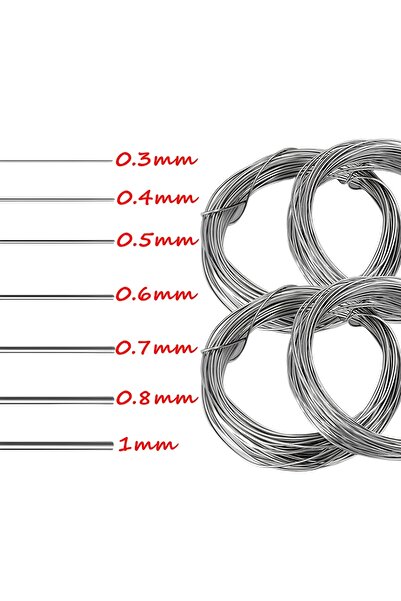 Choice 0.8 مم 10 م 10 م سلك خرز من الفولاذ المقاوم للصدأ باللون الفضي سلك واح...