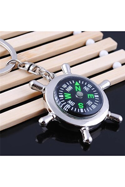 Choice 1 سلسلة مفاتيح جديدة بسيطة على شكل بوصلة ربان عالية الجودة سلسلة مفاتيح أنيقة محفورة للرجال والنساء.