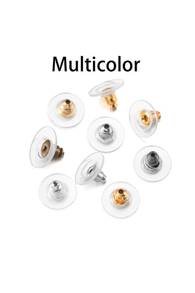 Choice 100 قطعة من صواميل الأذن المصنوعة من السيليكون متعددة الألوان، مزودة ب...