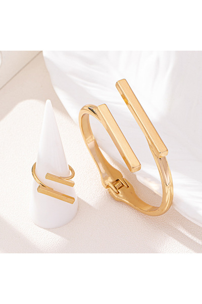 Choice YF8043-1 خاتم سوار مفتوح هندسي بتصميم بسيط وعصري، جزء عطلة عصري مخصص ل...