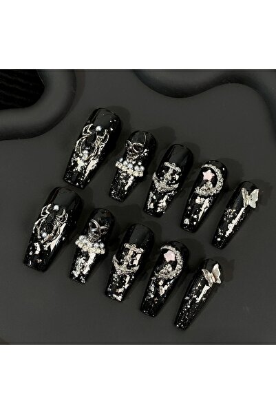 Choice SJ0719-M (10 قطع) لون أسود ناعم يقترن بتفاصيل قوطية مذهلة، مناسب للأما...