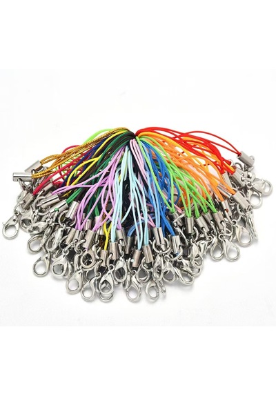 Choice 50 قطعة ملونة من 50 قطعة من حبل سحر الحزام الأسود، حبل رباط، مشبك جراد البحر، حبل، سلاسل مفاتيح