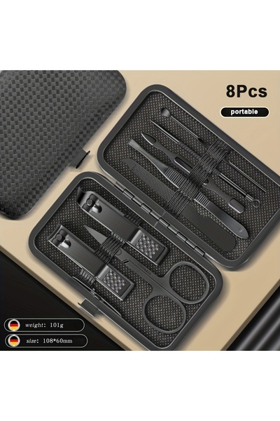Choice4 Black 8 in 1 8/12/15/20/24 pcs Manicure Cutters Nail Clipper Set Hous...