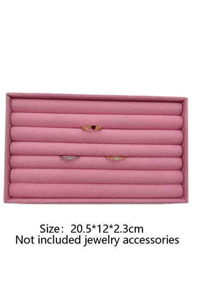 Choice حامل مجوهرات مخملي وردي قابل للتكديس، حامل مجوهرات رائع، خواتم، أقراط،...