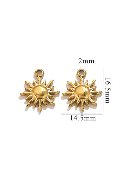 Choice GD 10pcs Stainless Steel Cute Small Charm Crown House Flower Gold-plat...