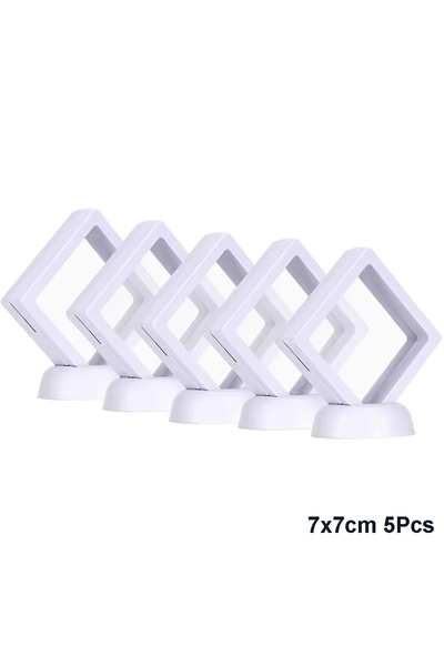 Choice 7x7 سم 5 قطع 5 قطع بيضاء 5 قطع علبة عرض عائمة إطار خاتم قلادة قرط صندو...