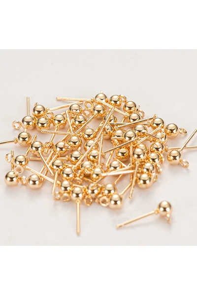 Choice 2 50 قطعة 4 مم من الفولاذ المقاوم للصدأ دبابيس أساسية أقراط كرة مستدير...