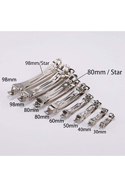 Choice 8 سم روديوم 10 قطع مشبك شعر فرنسي زنبركي قاعدة مشبك تلقائي فارغ ضبط العرض