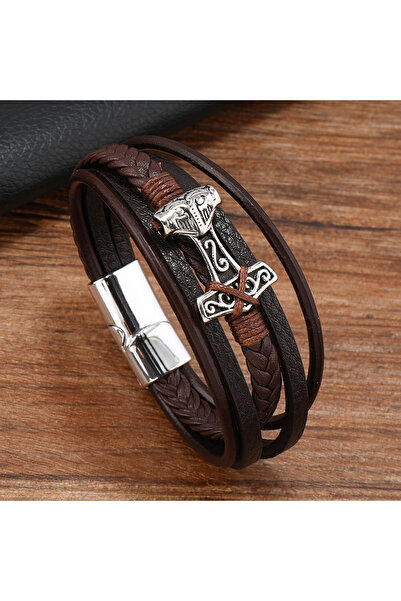 Choice Rhodium Plated Trendy New In Stainless Steel Leather Bracelets For Men...