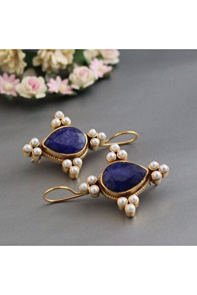 Choice Blue Elegant Retro Geometric Pearl Pendant Pendant Pendant Pendant Ear...